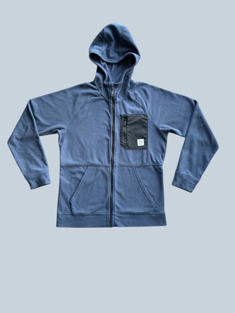 Outdoor Research Grid Fleece Hoodie Blue Full Zip Size Small